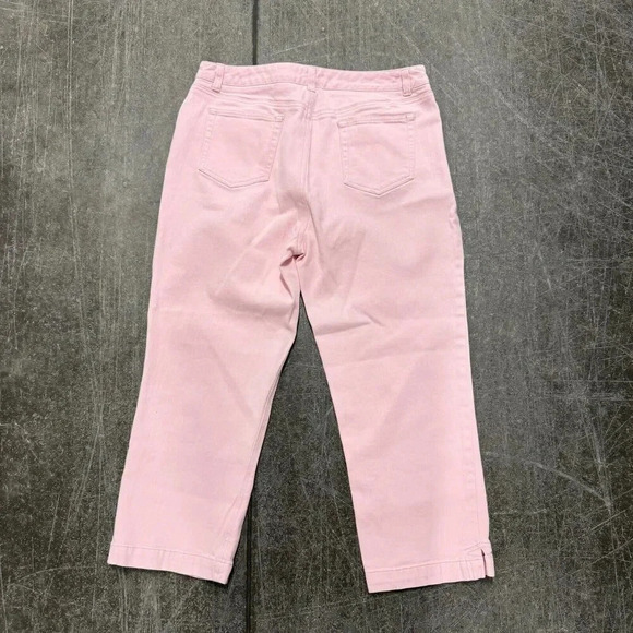 Crazy Horse Boyfriend Cropped Jeans Women Size 12 Orchid Pink Stretch Flat Front - Picture 7 of 8